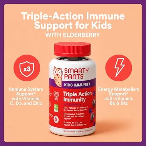SmartyPants Kids Immunity Elderberry Gummies 60 Count | Support Kids' Immune Health with Elderberry & Vitamins thumbnail 2