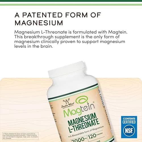 Double Wood Supplements Magnesium L-Threonate Capsules 2,000 mg | High Absorption Brain Support thumbnail 5