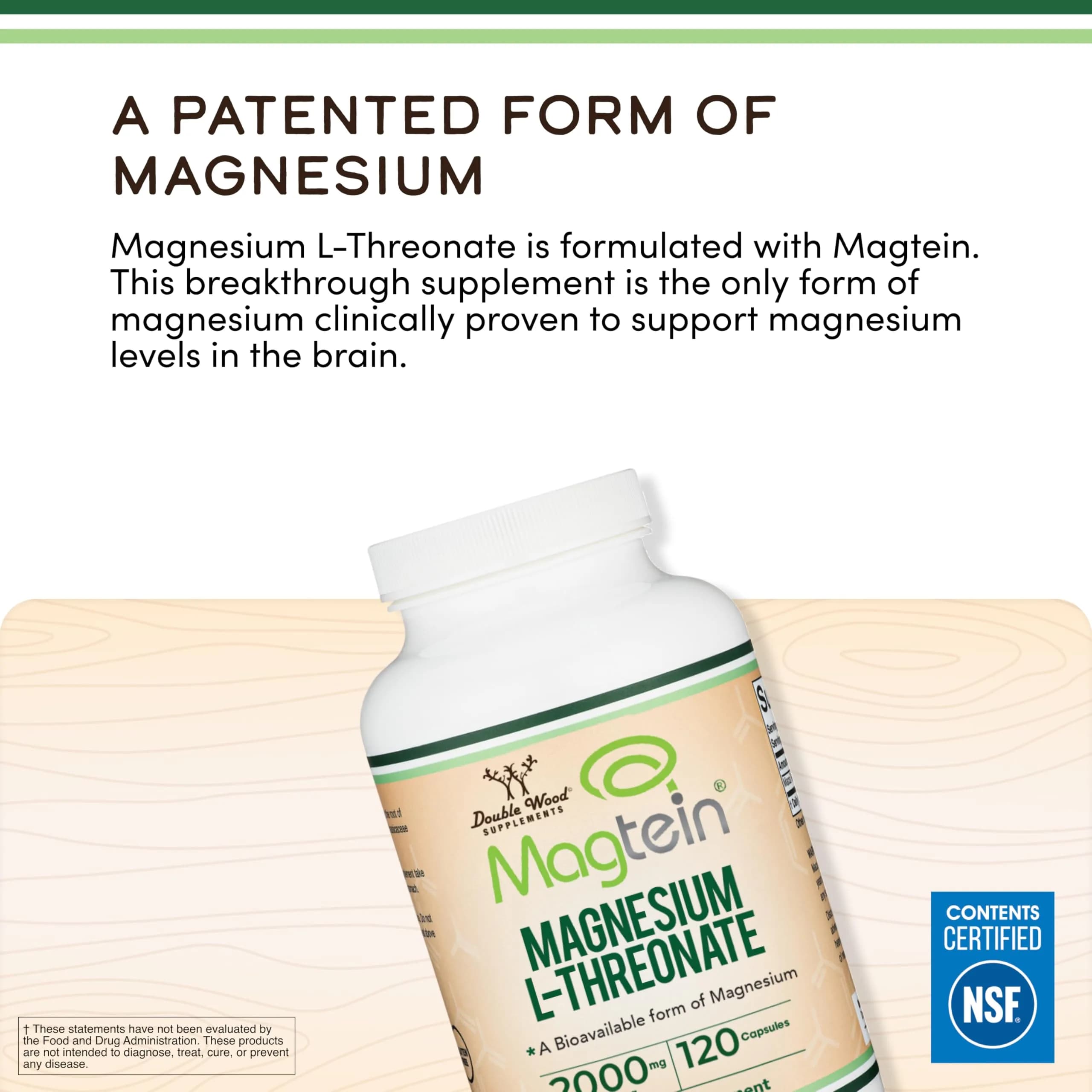 Double Wood Supplements Magnesium L-Threonate Capsules 2,000 mg | High Absorption Brain Support - view 5