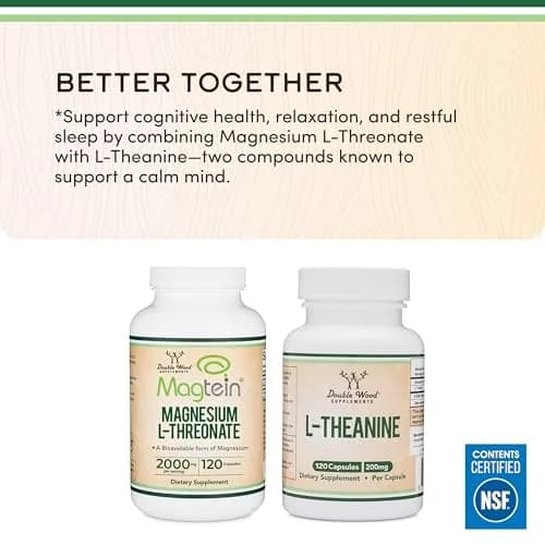 Double Wood Supplements Magnesium L-Threonate Capsules 2,000 mg | High Absorption Brain Support thumbnail 7