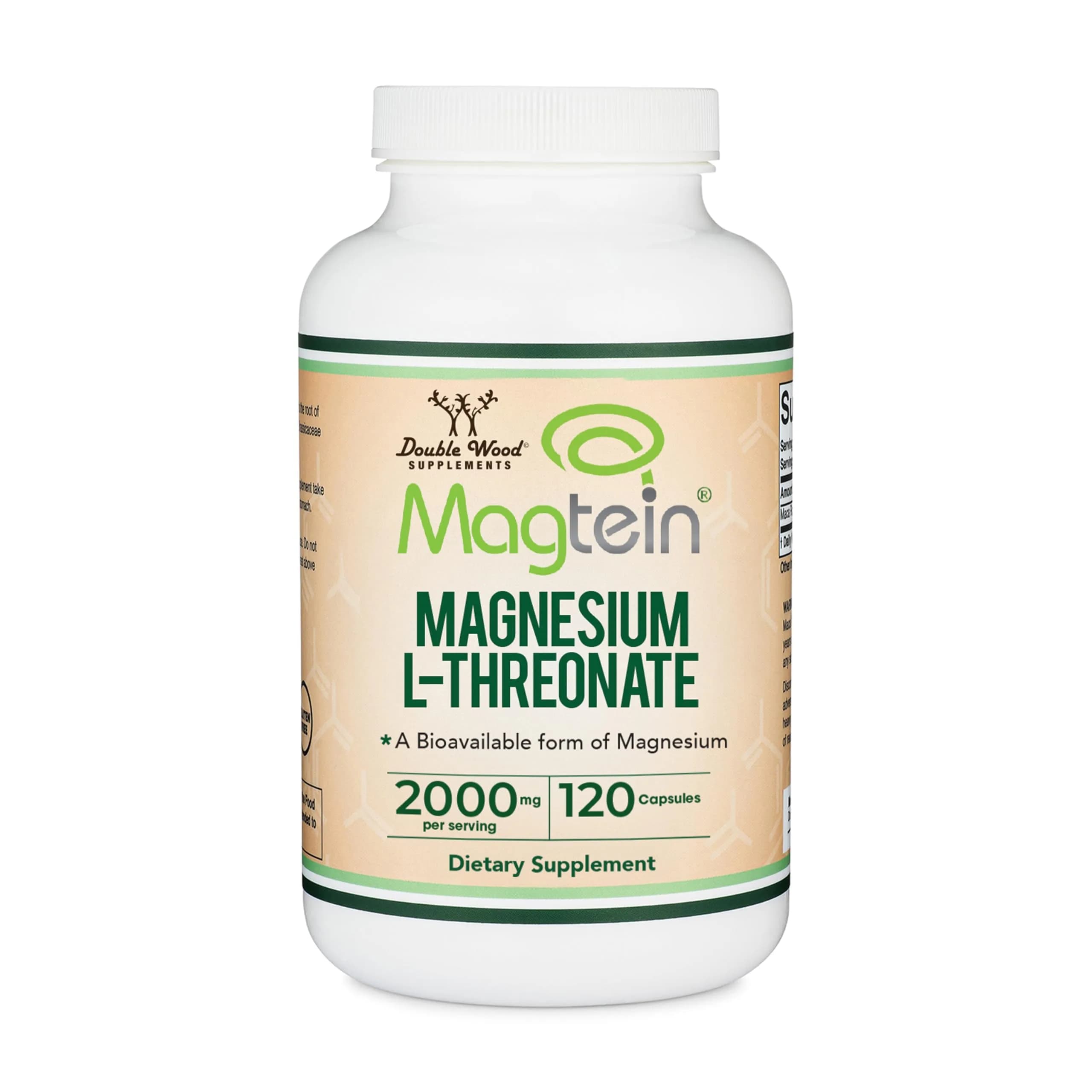 Double Wood Supplements Magnesium L-Threonate Capsules 2,000 mg | High Absorption Brain Support - main product image