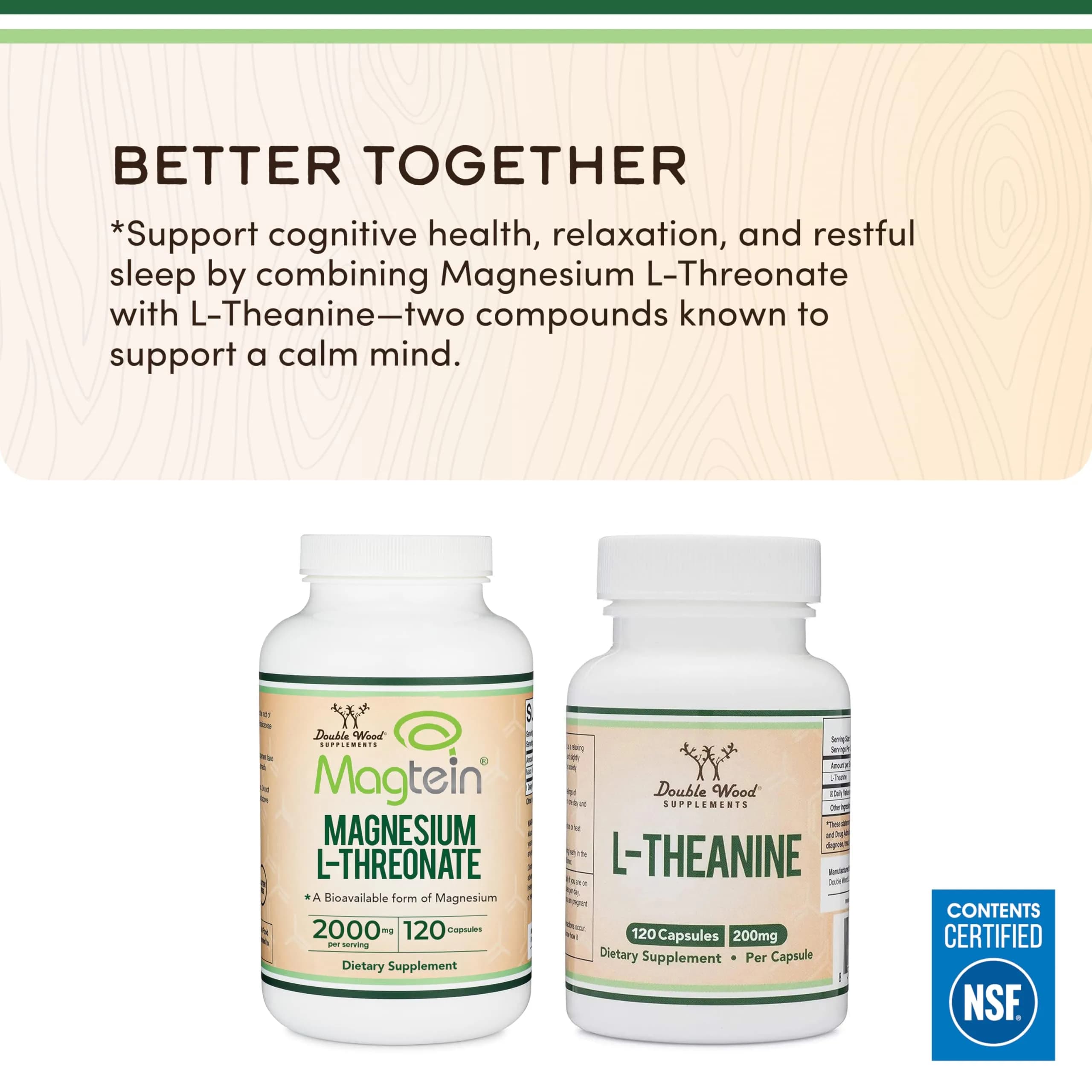 Double Wood Supplements Magnesium L-Threonate Capsules 2,000 mg | High Absorption Brain Support - view 7