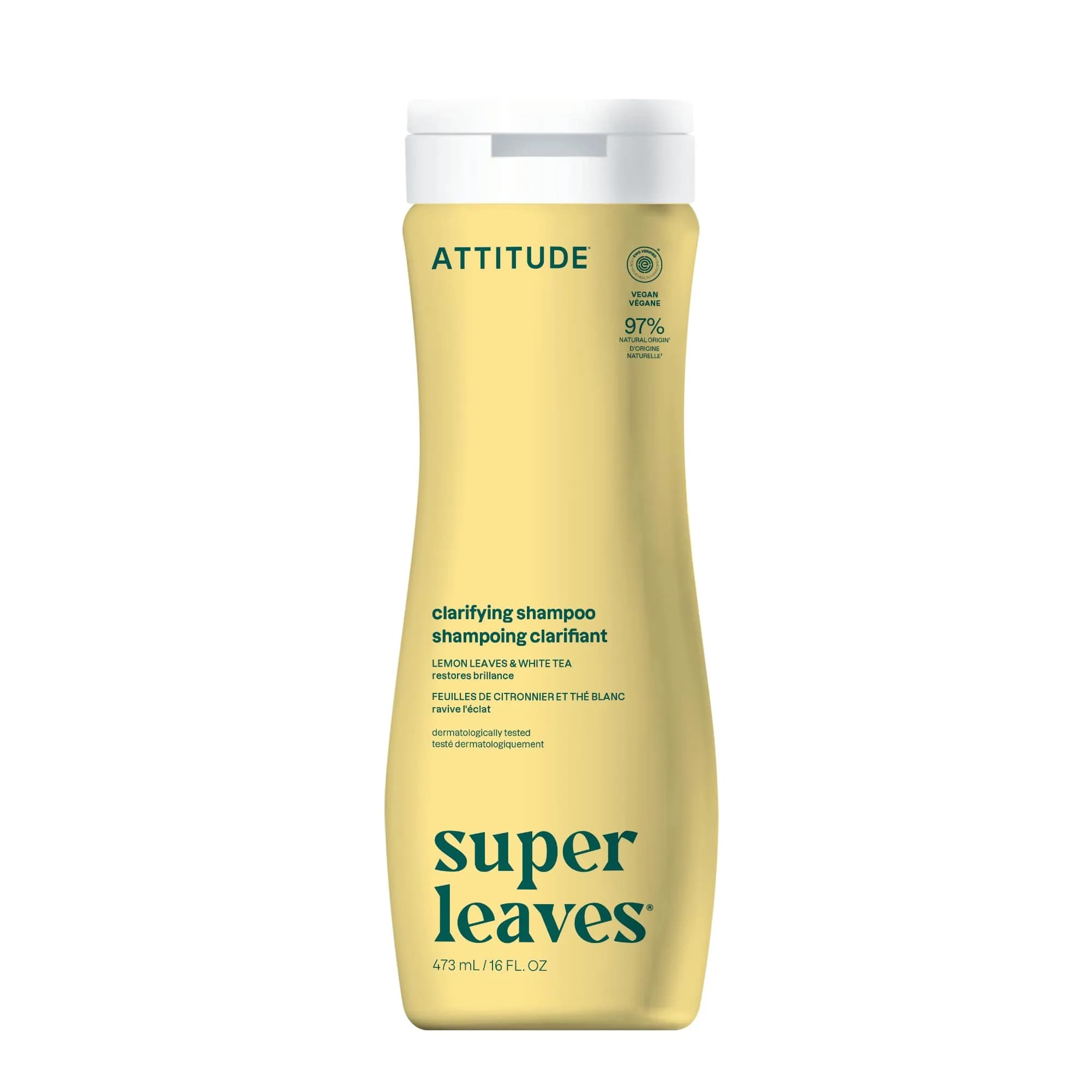 ATTITUDE Clarifying Shampoo for Oily Hair 473ml (16 Fl Oz) | EWG Verified, Vegan, Lemon & White Tea