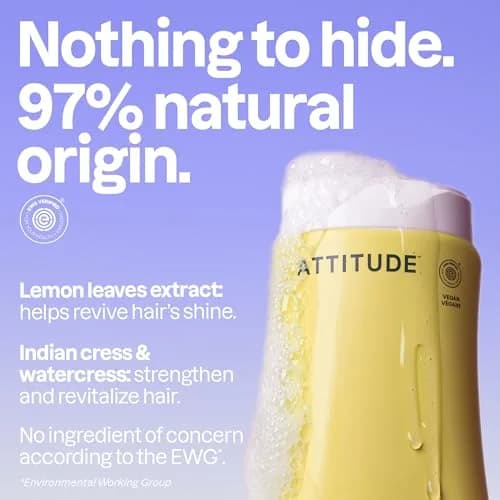 ATTITUDE Clarifying Shampoo for Oily Hair 473ml (16 Fl Oz) | EWG Verified, Vegan, Lemon & White Tea thumbnail 3