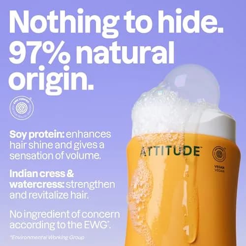 ATTITUDE Volume and Shine Hair Shampoo 473ml (16 Fl Oz) | EWG Verified for Thin Hair thumbnail 3