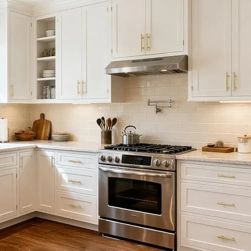 Goldenwarm 10 Pack 5-1/16" Gold Cabinet Handles Brushed Brass Stainless Steel | Durable Kitchen & Bathroom Drawer Pulls thumbnail 6