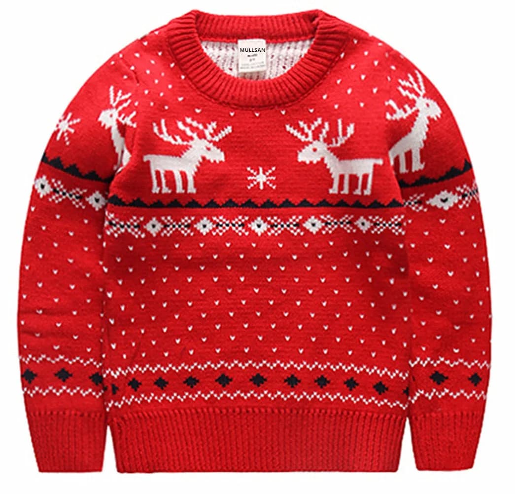 MULLSAN Children's Christmas Sweater 4T (1.8 kg) | Festive Red2 Pullover — Red2 / 2T