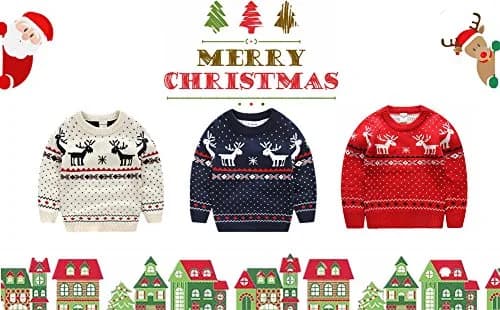 MULLSAN Children's Christmas Sweater Red 2T (2 Years) | Festive Pullover for Toddlers thumbnail 5