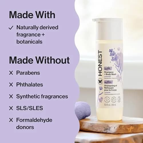 The Honest Company 2-in-1 Baby Shampoo & Body Wash Lavender Calm 295ml (10 fl oz) | Tear-Free Hypoallergenic Formula thumbnail 4