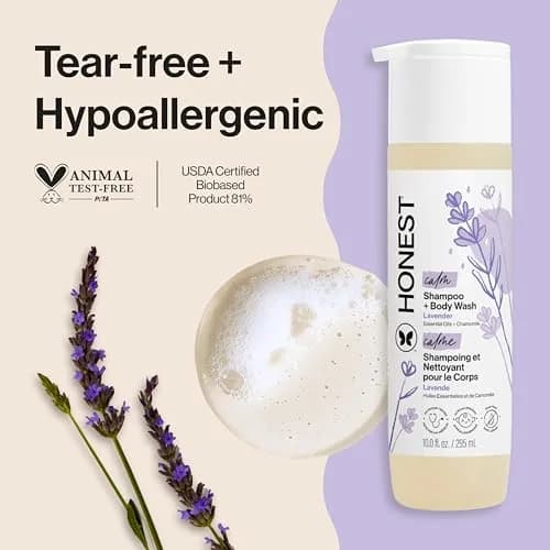 The Honest Company 2-in-1 Baby Shampoo & Body Wash Lavender Calm 295ml (10 fl oz) | Tear-Free Hypoallergenic Formula thumbnail 2