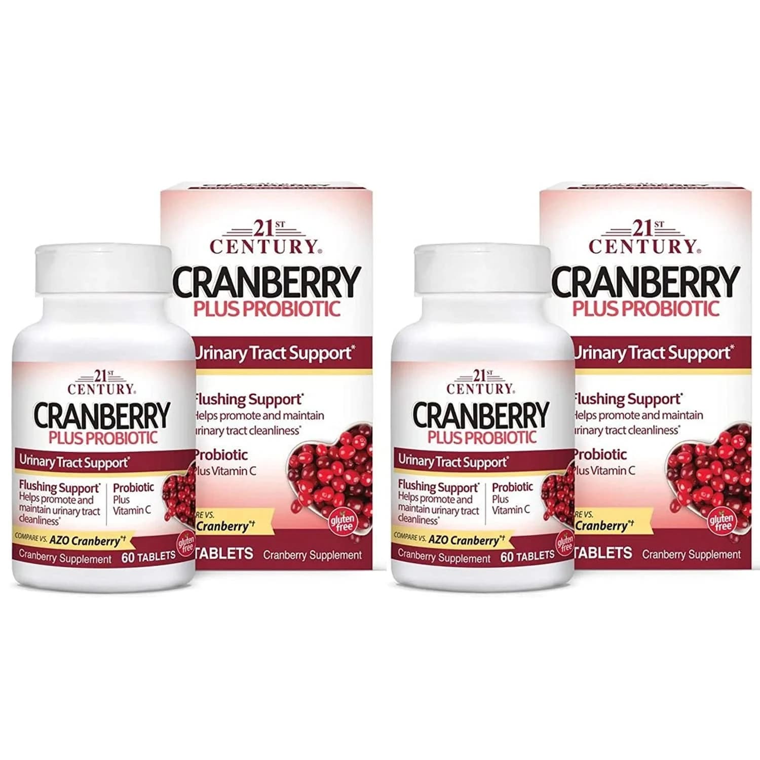21st Century Cranberry Plus Probiotic Tablets 2 Count | Urinary Tract Support with Probiotics — Tablets