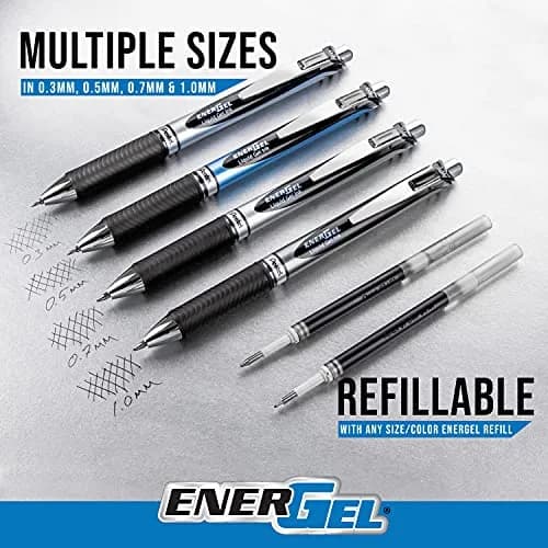 Pentel EnerGel RTX Retractable Liquid Gel Pen 0.7mm | Smooth, Fast-Drying Ink for Professionals & Students thumbnail 7
