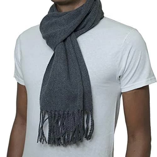 Alpine Swiss Mens Plaid Scarf 80in x 12in | Luxurious Soft Winter Accessory thumbnail 2