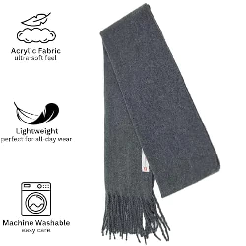 Alpine Swiss Mens Plaid Scarf 80in x 12in | Luxurious Soft Winter Accessory thumbnail 3