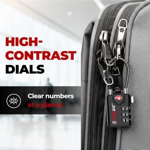 Forge TSA Approved Luggage Locks 2 Pack | Durable Zinc Alloy Body & Flexible Cable thumbnail 5