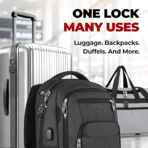 Forge TSA Approved Luggage Locks 2 Pack | Durable Zinc Alloy Body & Flexible Cable thumbnail 8