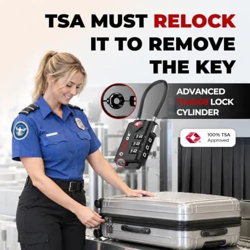 Forge TSA Approved Luggage Locks 2 Pack | Durable Zinc Alloy Body & Flexible Cable thumbnail 2