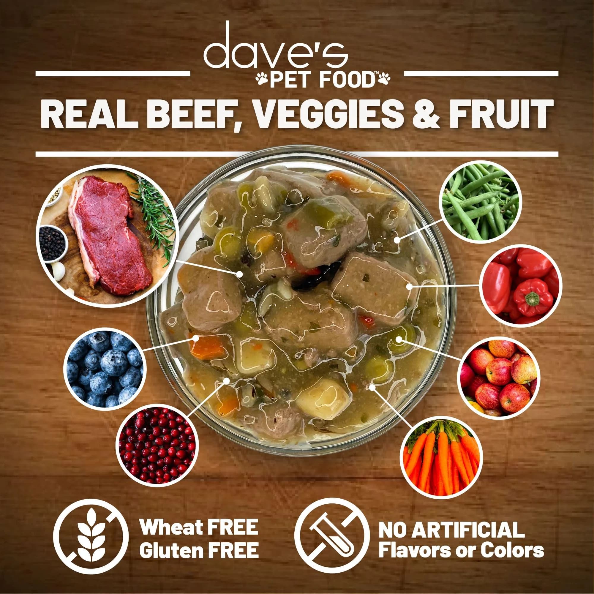 Dave's Pet Food Soft Dog Food, Meaty Beef in Gravy, 13.2 oz, 12 Pack thumbnail 4