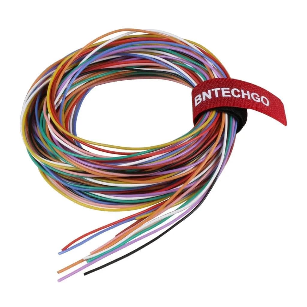 BNTECHGO 24 AWG Silicone Wire Kit 10 Colors Each 10 ft | 100 ft Total — silicone wire 10 colors / 28 silicone wire each color 10 ft