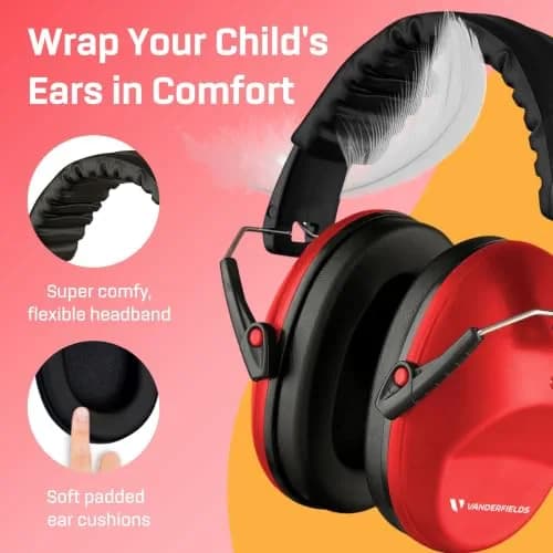 Vanderfields Kids Noise Canceling Headphones - Red Nomad - 240g (8.5 oz) thumbnail 5