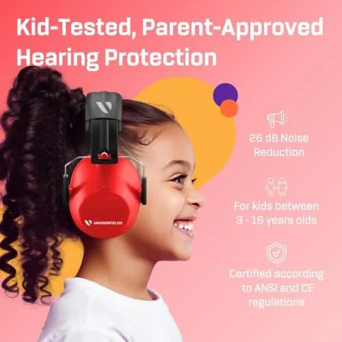 Vanderfields Kids Noise Canceling Headphones - Red Nomad - 240g (8.5 oz) thumbnail 2