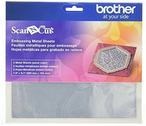 Brother ScanNCut Embossing Silver Metal Sheets 200mm x 155mm | Aluminum Craft Sheets for Embossing Projects thumbnail 1