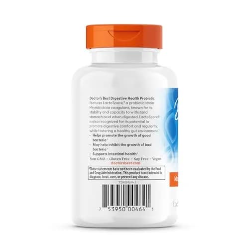 Doctor's Best Digestive Health Probiotic with LactoSpore 60 Veg Caps | Supports Gut Flora & Digestion thumbnail 4
