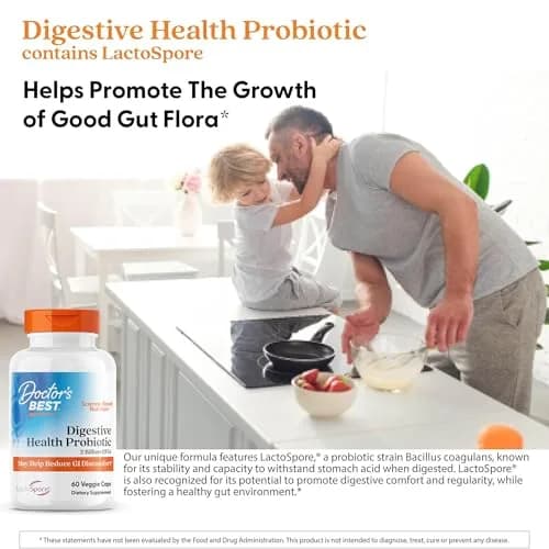 Doctor's Best Digestive Health Probiotic with LactoSpore 60 Veg Caps | Supports Gut Flora & Digestion thumbnail 5