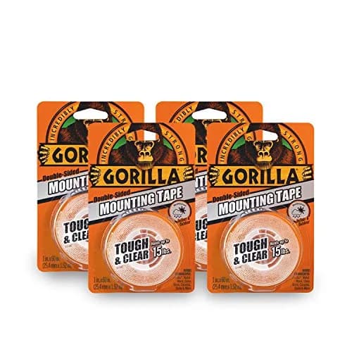 Gorilla Tough & Clear Double Sided Mounting Tape 1" x 60" Clear (Pack of 4) | Weatherproof Polyurethane Tape thumbnail 1