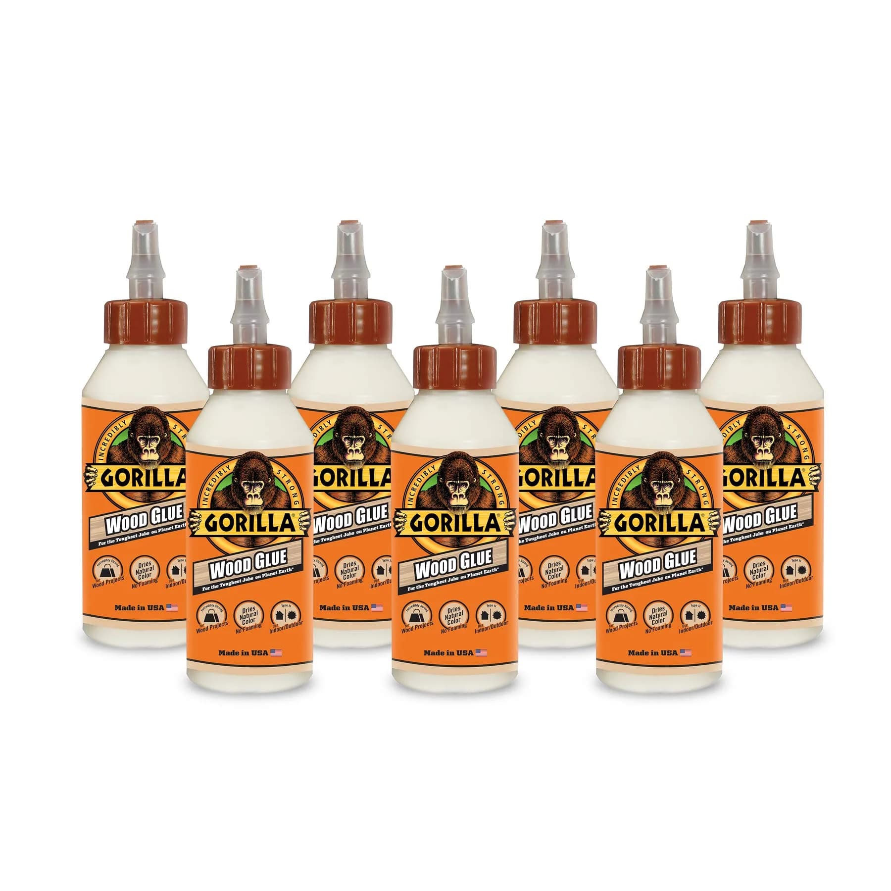 Gorilla Wood Glue, 8 Ounce (Pack of 7) Bottles | Strongest Wood Glue for Furniture & Woodworking — 8 Ounce