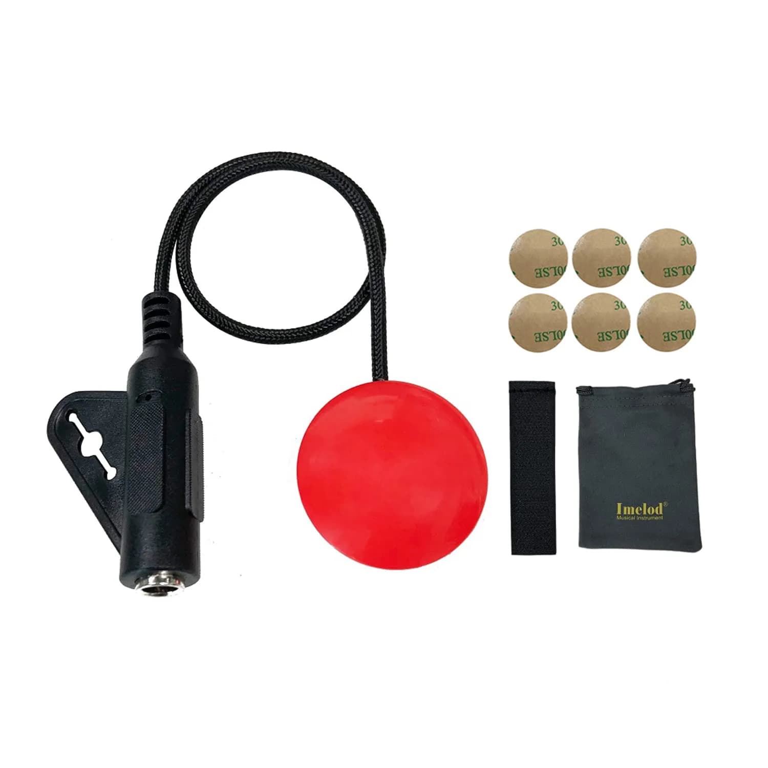 Imelod MD-20 Piezo Contact Microphone Pickup for Guitar Ukulele Violin Cello Banjo Mandolin etc (Red, 1/4" Jack) — Red