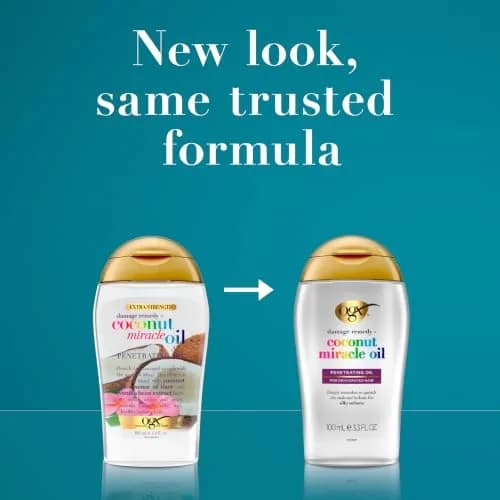 OGX Extra Strength Damage Remedy + Coconut Miracle Hair Oil, 3.3 fl. oz | Nourishes Coarse Hair, Tames Frizz, Adds Shine thumbnail 4
