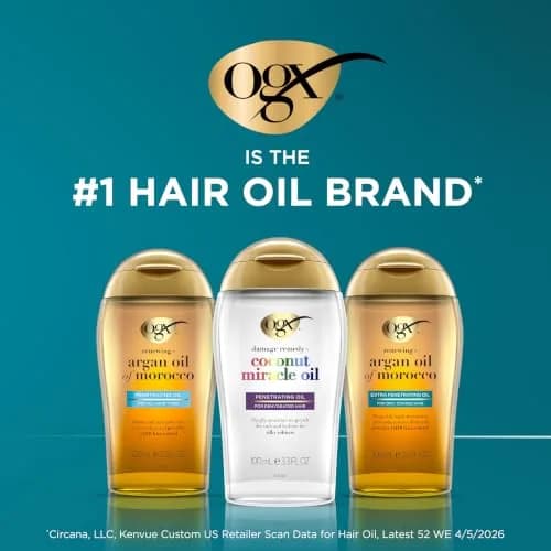 OGX Extra Strength Damage Remedy + Coconut Miracle Hair Oil, 3.3 fl. oz | Nourishes Coarse Hair, Tames Frizz, Adds Shine thumbnail 6