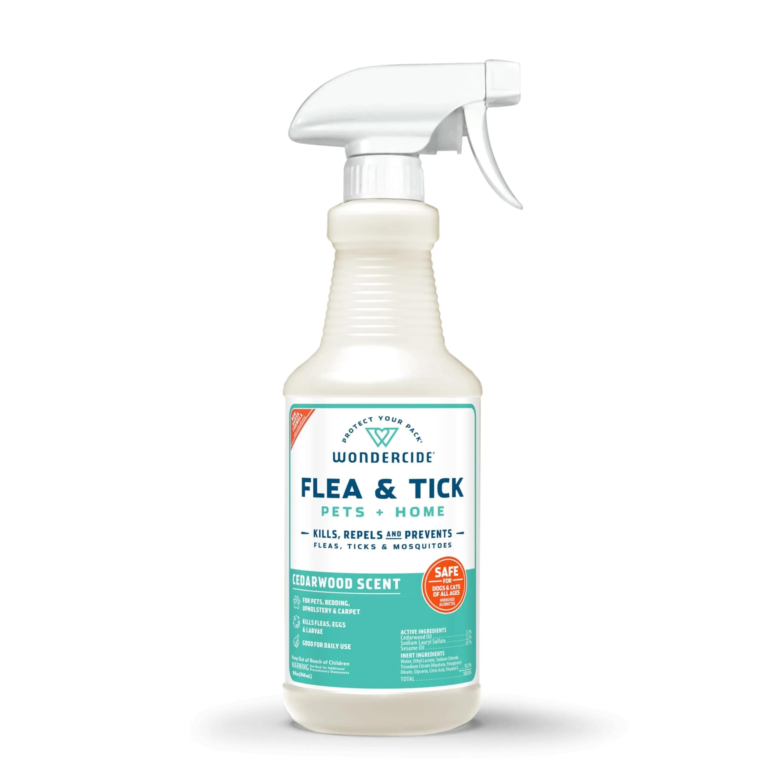 Wondercide Flea Tick & Mosquito Spray for Pets & Home - Cedarwood 16 fl oz | Natural Plant-Powered Pest Control — Cedarwood