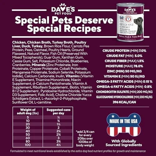 Dave's Pet Food Hip and Joint Support Dog Food, 13.2 oz, 12pk | Supports Mobility & Comfort thumbnail 8