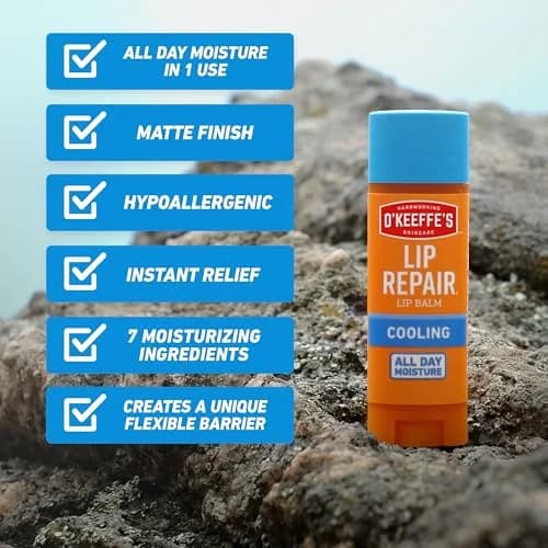 O'Keeffe's Lip Repair Cooling Relief Lip Balm 4 Pack | Soothes & Moisturizes Dry, Cracked Lips thumbnail 8