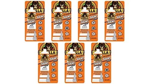 Gorilla Waterproof Caulk & Seal Silicone Sealant, Clear 2.8oz (79g) Squeeze Tube | Pack of 6 thumbnail 1