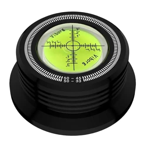 Viborg LP528B Record Weight 280g (9.9 oz) | Black HiFi 3-in-1 Vinyl Clamp with Bubble Level thumbnail 1