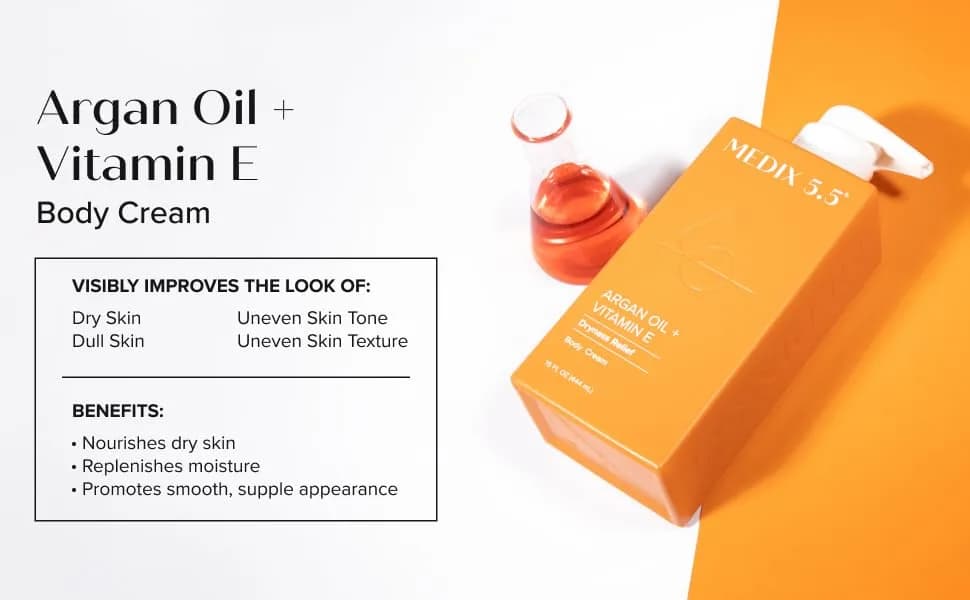 Medix 5.5 Argan Oil Cream + Vitamin E 473ml (15 Fl Oz) | Hydrates & Firms Skin - view 9