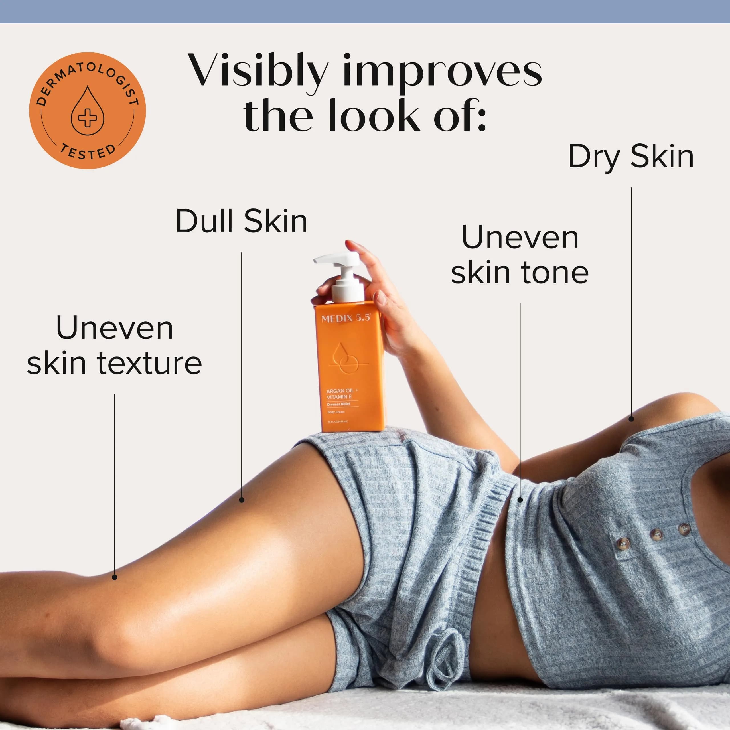 Medix 5.5 Argan Oil Cream + Vitamin E 473ml (15 Fl Oz) | Hydrates & Firms Skin - view 2