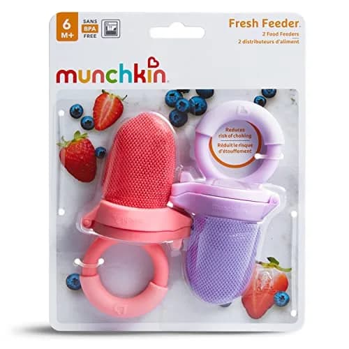 Munchkin Baby Feeder 2 Pack Coral/Purple | Choke Reduction for Fresh Food Introduction thumbnail 3