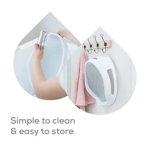 Angelcare Baby Bath Support Bundle with Rinser, Thermometer & Towel, Pink | Ergonomic Newborn Bath Seat thumbnail 2