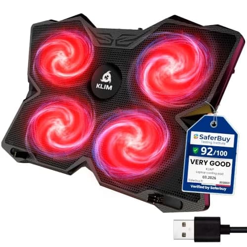 KLIM Wind Laptop Cooling Pad Support 11-17 Inch Laptops | Powerful, Quiet, Slim Design thumbnail 1