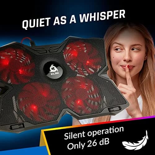 KLIM Wind Laptop Cooling Pad Support 11-17 Inch Laptops | Powerful, Quiet, Slim Design thumbnail 6