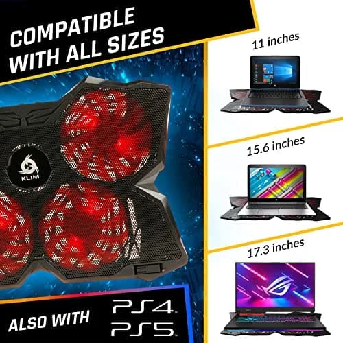 KLIM Wind Laptop Cooling Pad Support 11-17 Inch Laptops | Powerful, Quiet, Slim Design thumbnail 8
