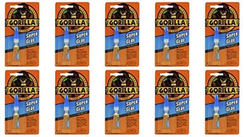 Gorilla Super Glue Tube, 3 Gram, Clear, Pack of 10 | Impact Tough Cyanoacrylate Adhesive thumbnail 1