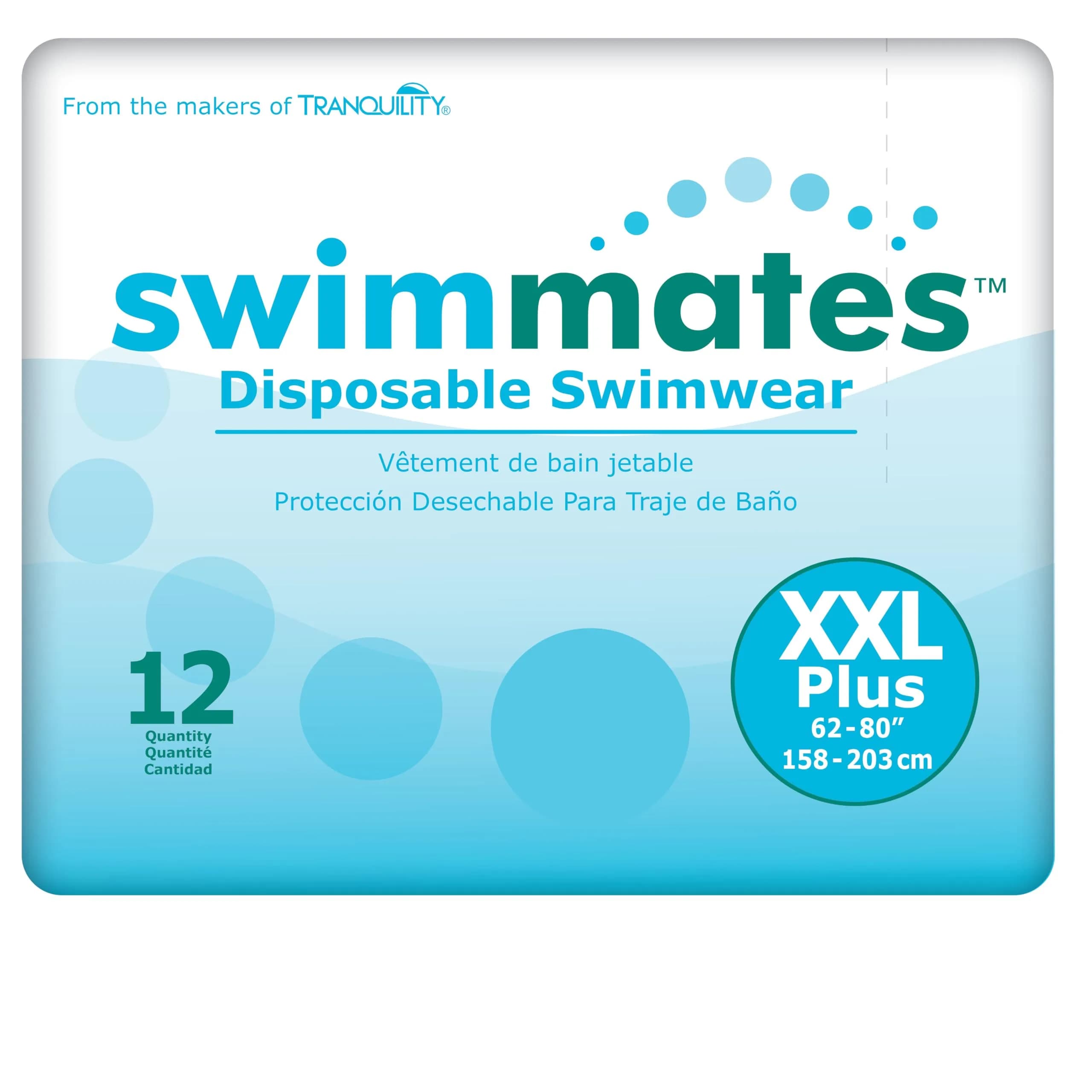 Swimmates Adult Swim Diapers 2X-Large (12 Count) - Discreet Bowel Incontinence Protection - main product image