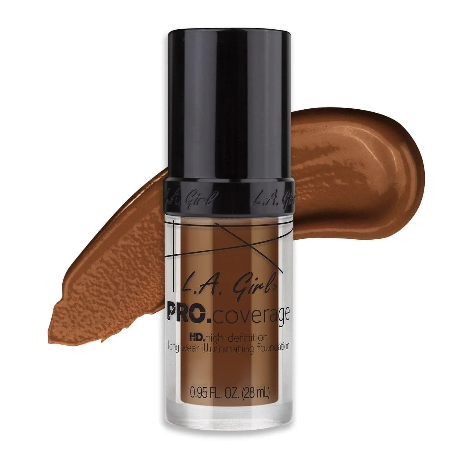 L.A. Girl Pro Coverage Liquid Foundation - Rich Cocoa (0.95 Fl Oz) | Dewy, Radiant Finish - main product image