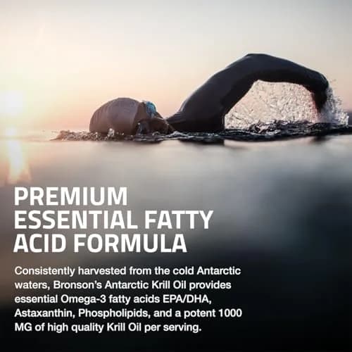 Bronson Antarctic Krill Oil 1000 mg with Omega-3s, 180 Softgels | Omega-3 DHA EPA Astaxanthin thumbnail 4