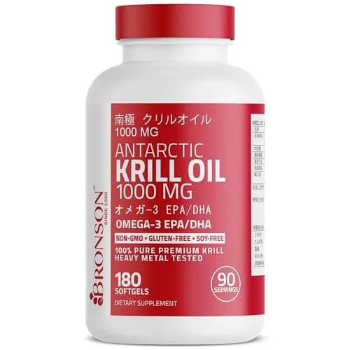 Bronson Antarctic Krill Oil 1000 mg with Omega-3s, 180 Softgels | Omega-3 DHA EPA Astaxanthin thumbnail 5